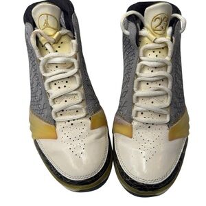 Jordan Cream and Gray Kids Sneakers